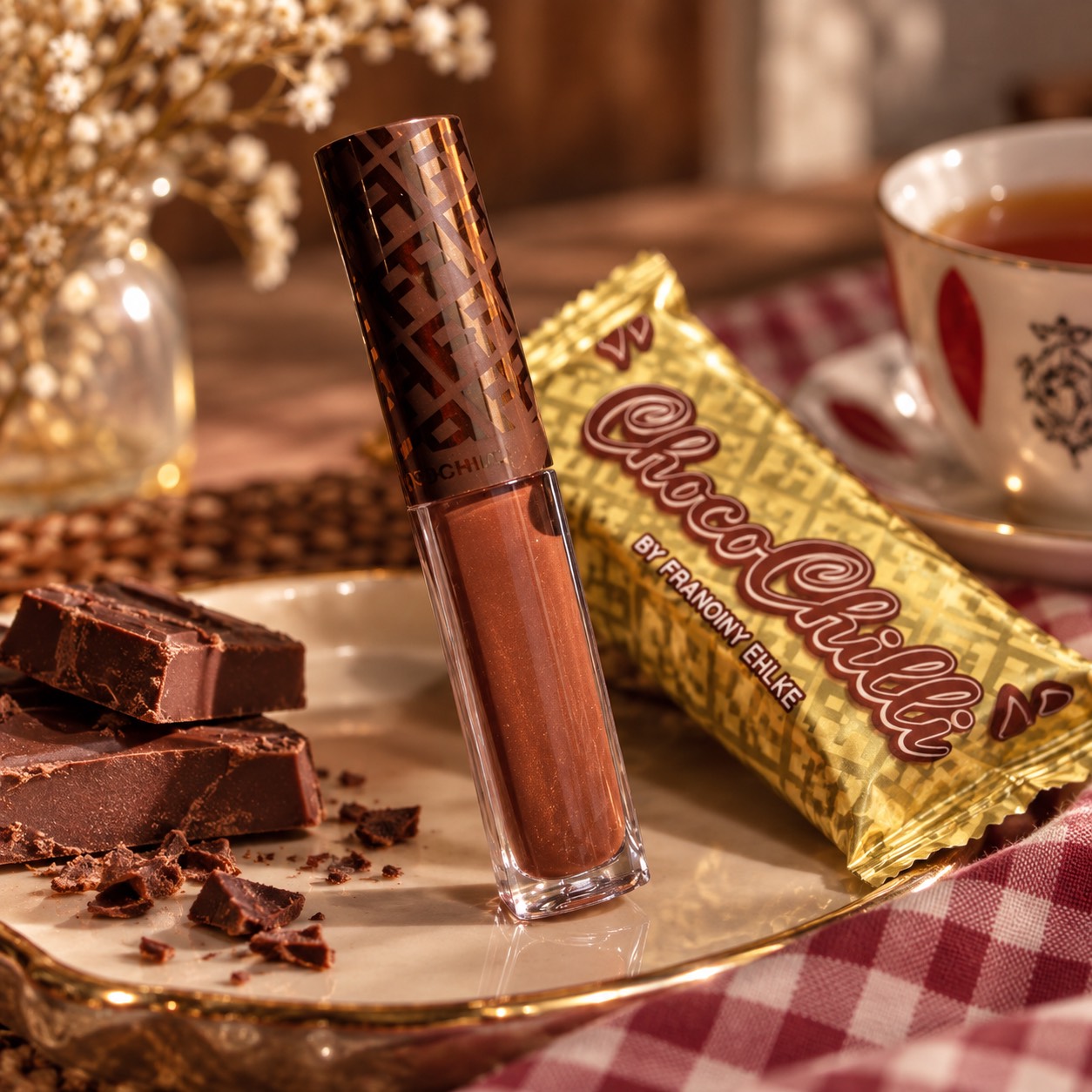 لیپ گلاس شکلاتی فرانسینی اهلک مدل Choco Chilli 🤎🍫